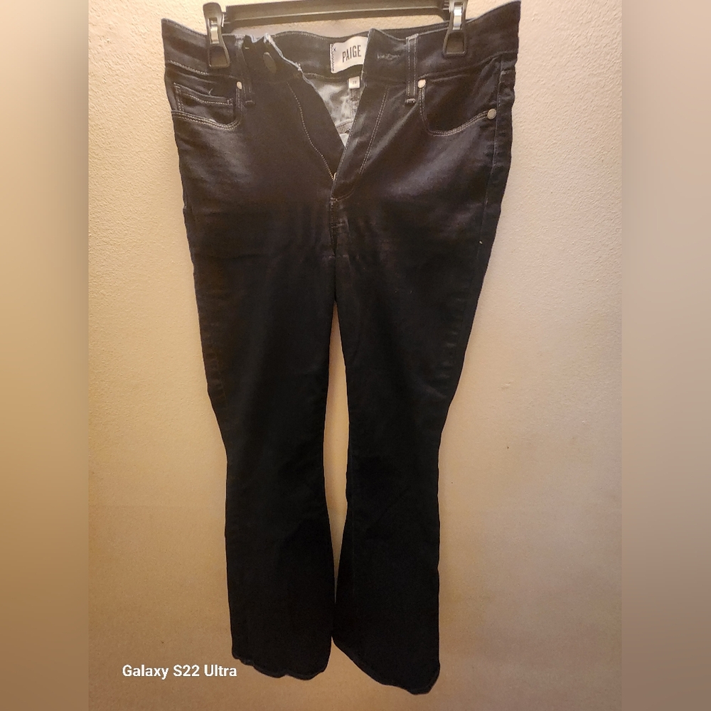 PAIGE Women's Black Straight Leg Jeans